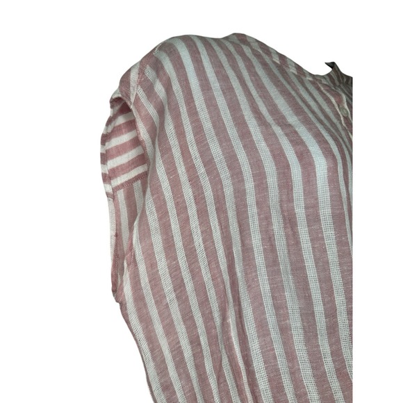 Rails Women's Angelina Dress Large L Rose Striped Smocked Waist Linen Blend A - Picture 4 of 10